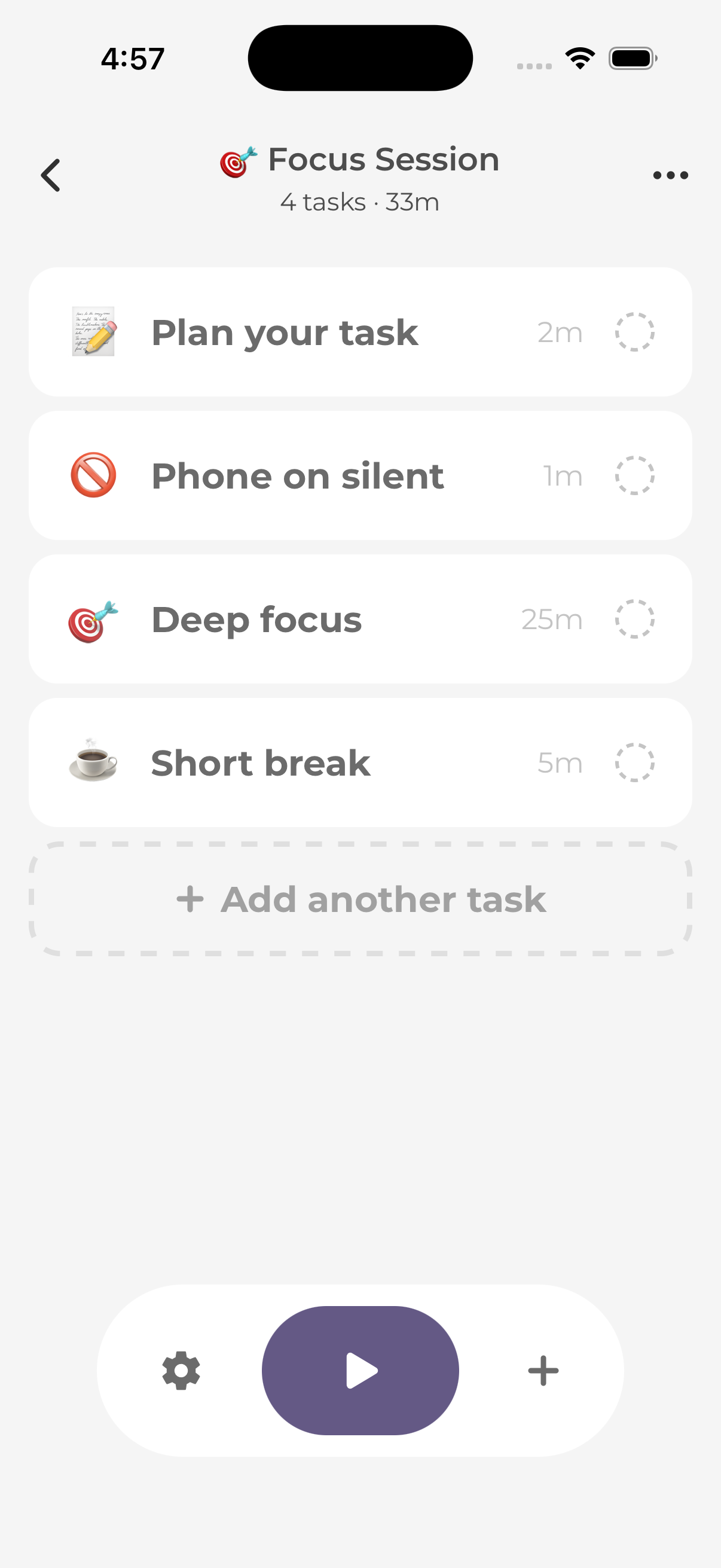 Evening routine with tasks